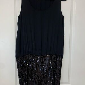 Elegant Black Sequin Dress. DKNY